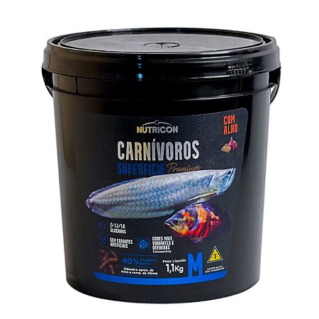 Ração Nutricon Carnívoros de Superfície Sticks M 1,1 Kg C/Alho