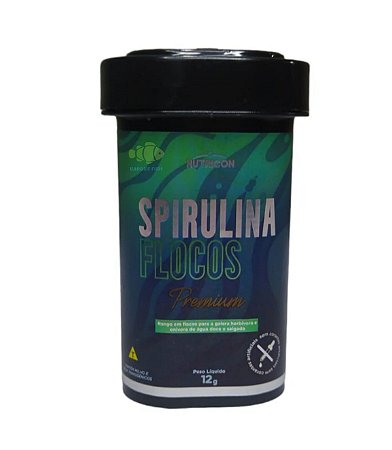 Ração P/Peixes Spirulina Flocos 12 Gramas Nutricon