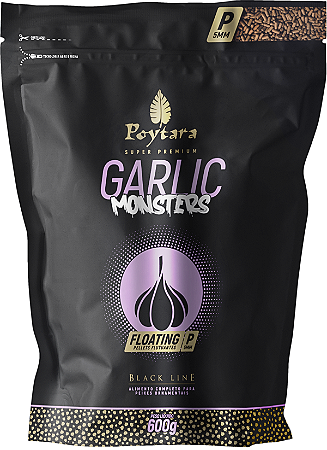 Ração Monsters Garlic Floating P Black Line 600 G Poytara