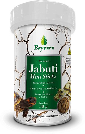 Ração Jabuti Mini Sticks Crescimento Filhotes 30 Gr Poytara