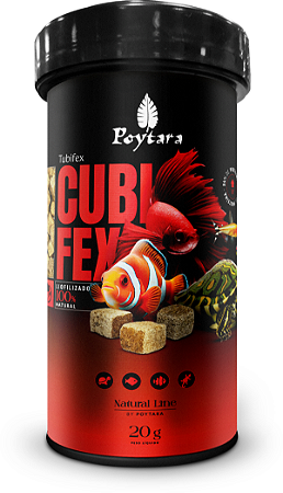 Ração Poytara Natural Line Cubifex Tubifex 20g Peixe Aquario