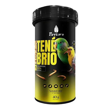 Ração Poytara Tenébrio Natural Line 40g Peixes, Aves,Répteis