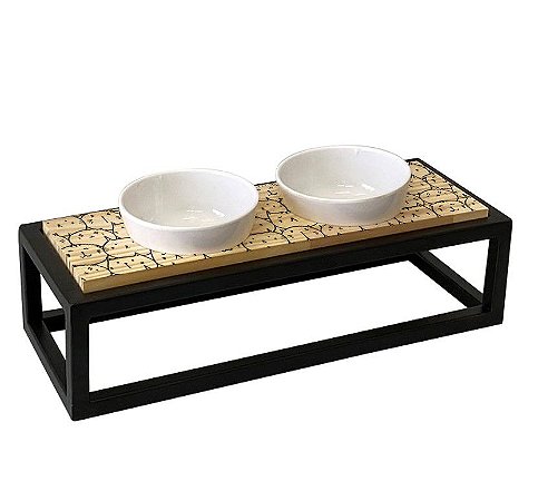 Comedouro duplo elevado para gatos Clearance