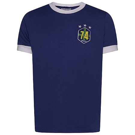Camisa Retro Athleta da Seleção brasileira de 1974 - Azul