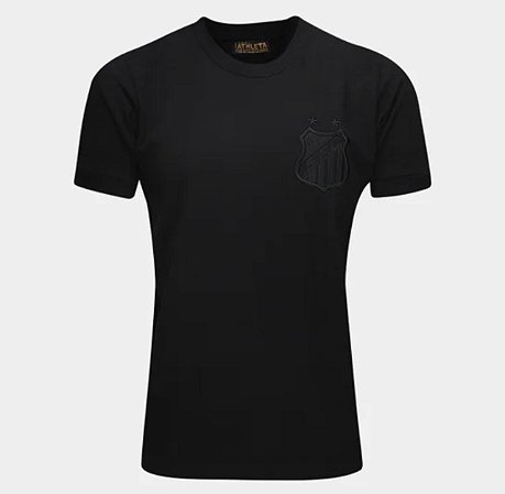 Camisa Athleta do Santos Monocromática All Black - Preta