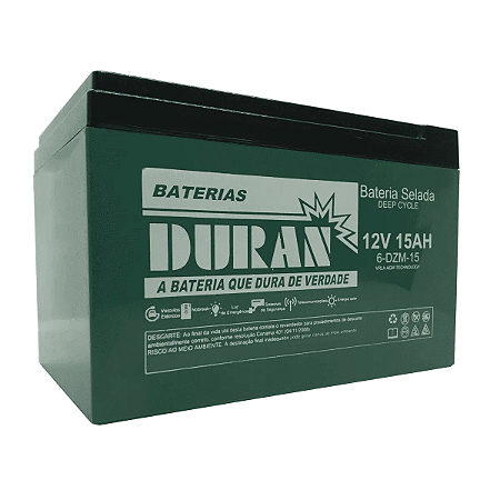 Bateria Duran VRLA AGM - 12v 15Ah - Ciclo Profundo