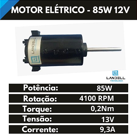 Motor Elétrico DC - 12V - 85W