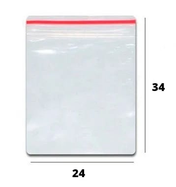 Sacos Plásticos Zip - N10 -  24 x 34