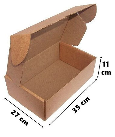 Caixa de Papelão Corte e Vinco Onda B Simples - N12 - 35 x 27 x 11 - Kit com 20 unidades