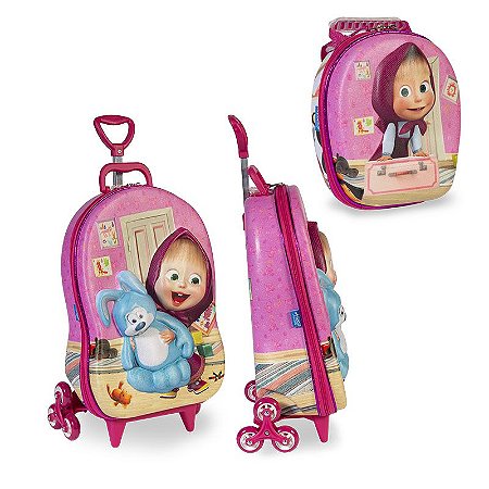 mochilete mochila com rodinhas e lancheira masha quarto rosa maxtoy escolar  - Maxtoy a Mochilete que é quase um brinquedo