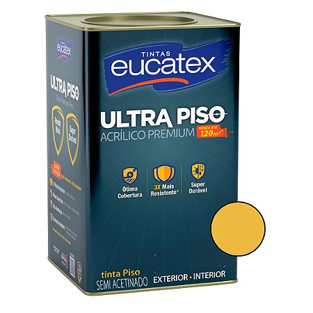 Tinta Acrílica Ultra Piso Premium - Amarelo demarcação - 18L - Eucatex