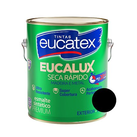 Esmalte Sintético Eucalux Preto Brilhante- 3,60L - Eucatex