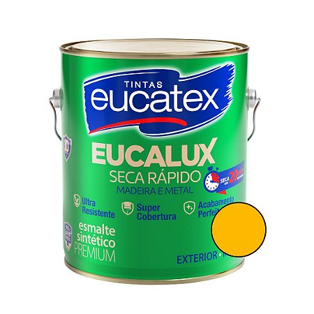 Esmalte Sintético Eucalux Amarelo Puro Brilhante- 3,60L - Eucatex