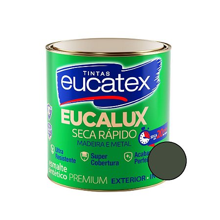 Esmalte Sintético Eucalux Cinza Escuro Brilhante- 900ml - Eucatex