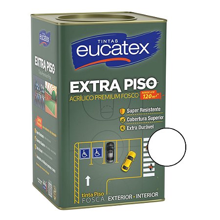 Tinta Acrílica Extra Piso Premium Fosco Branco 18L - Eucatex