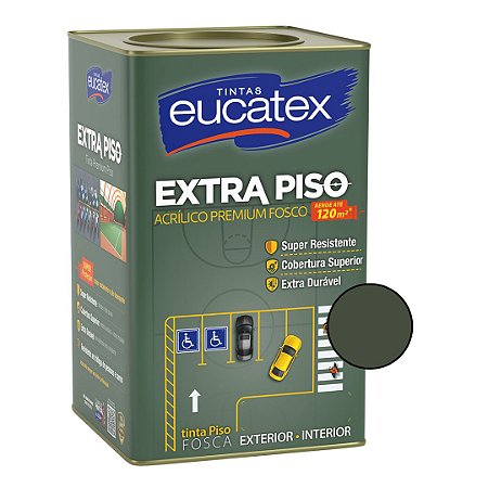 Tinta Acrílica Extra Piso Premium Fosco Cinza Escuro 18L - Eucatex