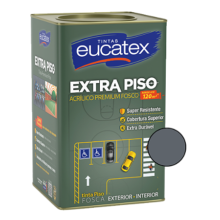 Tinta Acrílica Extra Piso Premium Fosco Cinza 18L - Eucatex