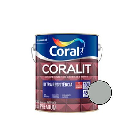 Esmalte Sintético Coralit Ultra Res. Acetinado Platina 3,6l - Coral