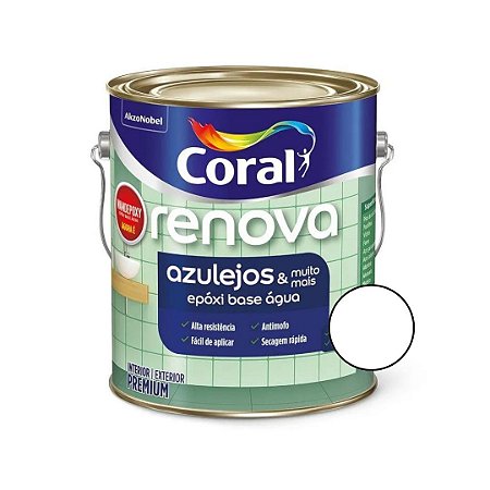 Tinta Epóxi Renova Azulejos Branco Acetinado 3,6L -Coral