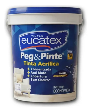 Tinta Acrílica Peg Pinte - Economica- Branco Fosco -BD 20L- Eucatex