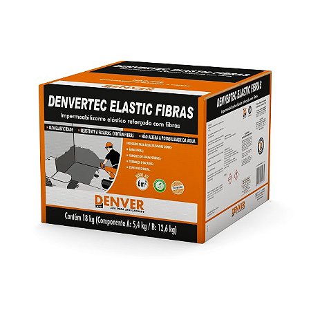 Argamassa Polimérica Denvertec Elastic Fibras 18KG -Denver