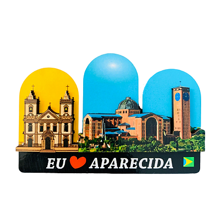 Imã Geladeira Mural Aparecida Igreja Velha e Nova MDF 3mm 45