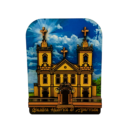 Imã Geladeira Mural Aparecida Basílica Histórica MDF 3mm 40