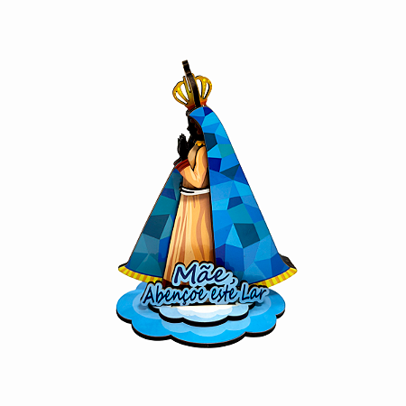 Enfeite de Mesa Religioso Nossa Senhora Aparecida MDF 3D 049