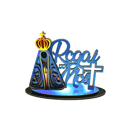 Enfeite de Mesa Religioso Nossa Senhora Aparecida MDF 3D 050