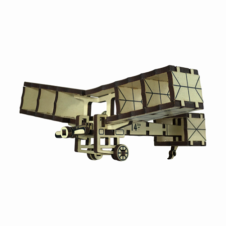 Quebra Cabeça 3D MDF Avião 14 Bis 35 Peças 06