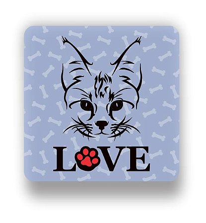 Porta Copo Magnético / Imã de Geladeira | Love Cat (4)