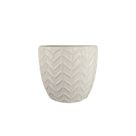 Vaso de Cerâmica - Branco/Maior