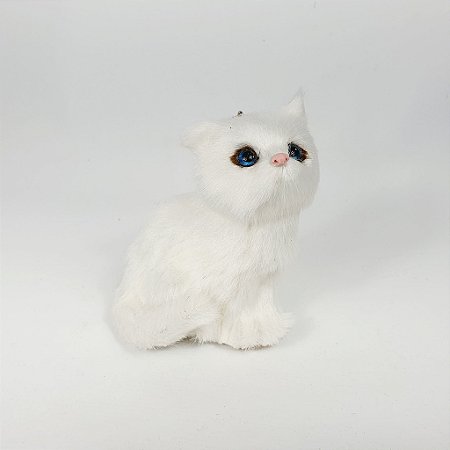 Gato Branco Decorativo - 11cm