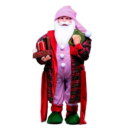 Papai Noel de Pijama - Xadrez - 90cm