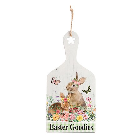 Placa de Madeira P/ Pendurar - Easter Goodies