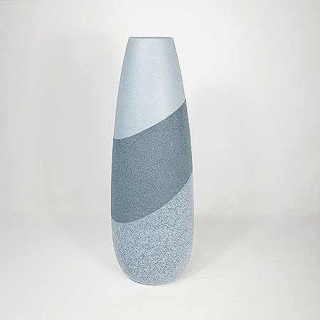 Vaso de Cerâmica Texturizado Azul - 11cm x 38cm