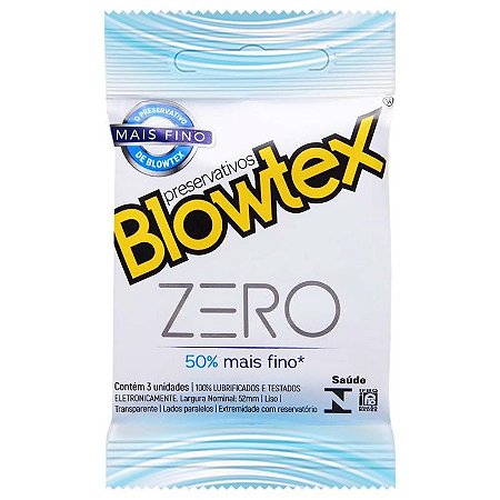 Preservativo Zero Mais Fino 3 Unidades Blowtex