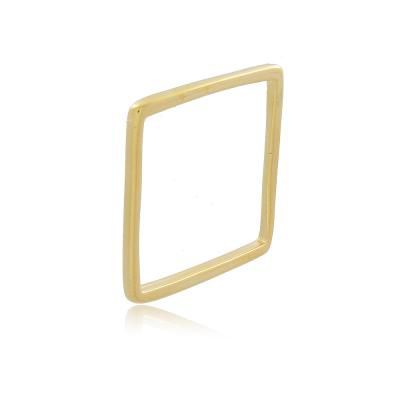 Anel Quadrado Xuxa Liso Dourado