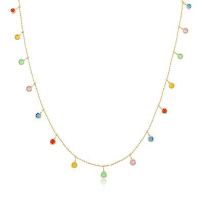 Choker Colorida Thais Dourado