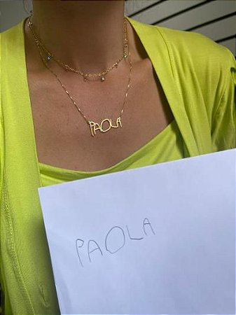 Colar Escrita Original Dourado