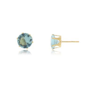 Brinco Miriam Azul Claro GG Dourado