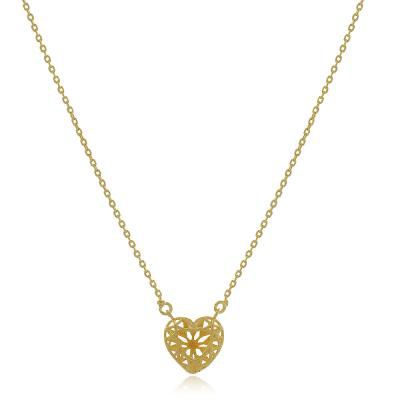 Colar Coração 3D Dourado
