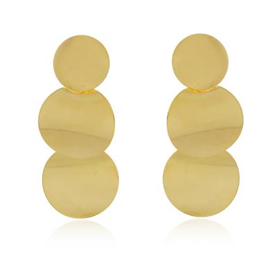 Brinco Triplo Circulo Dourado