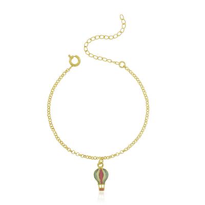 Pulseira Infantil Resina Balão Dourado