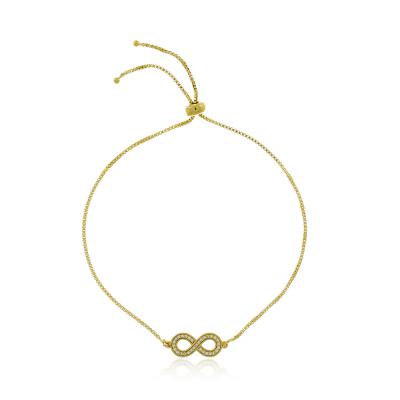Pulseira Infinito Cravejado Dourado