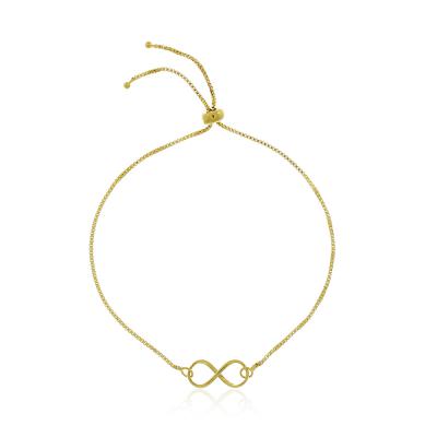 Pulseira Infinito Liso Dourado