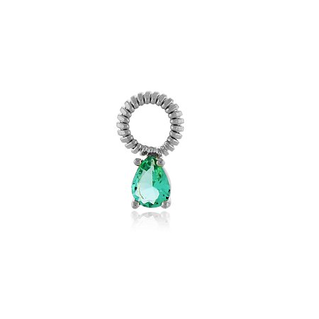 Pin Lock Gota Pedra Turmalina Rbranco
