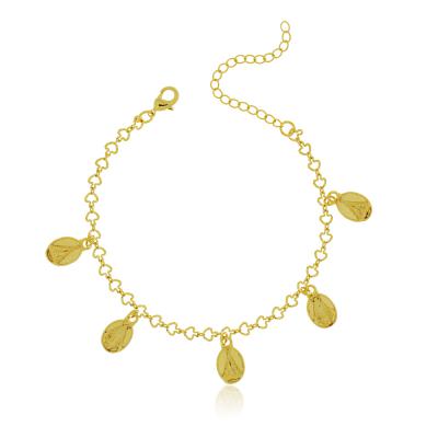 Pulseira Medalhas N. Sra Aparecida Dourado