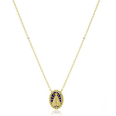 Colar Azul N. Sra Aparecida Dourado