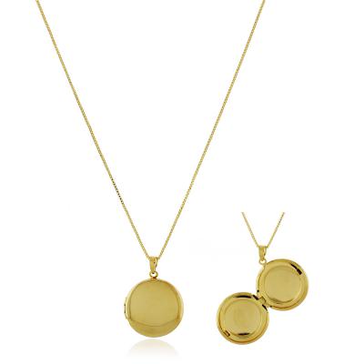 Colar Relicário Redondo Dourado
